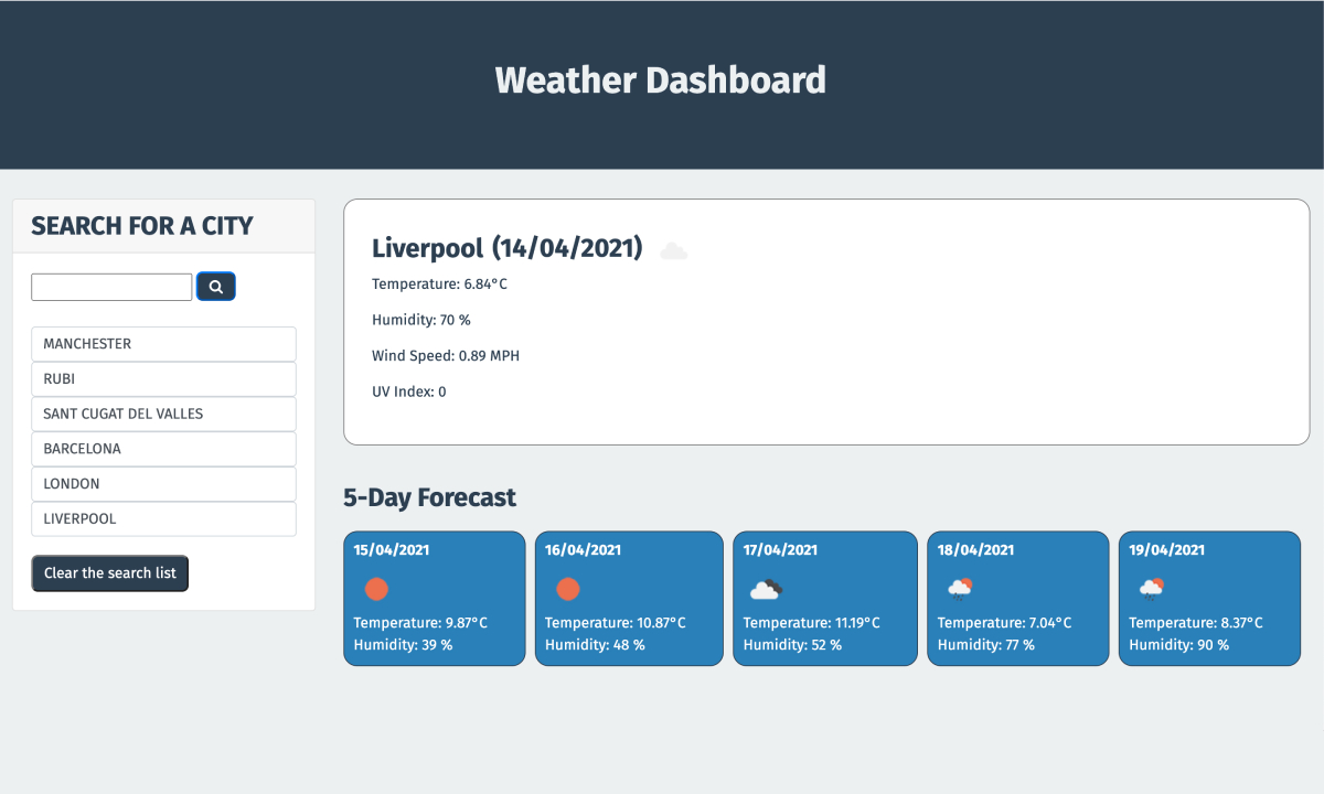 Weather Dashboard